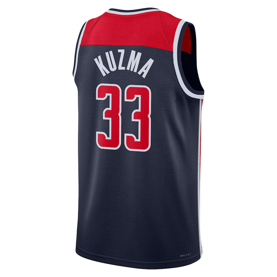 W.Wizards #33 Kyle Kuzma Jordan Brand  Statement Edition Swingman Jersey Navy Statement Edition Stitched American Basketball Jersey