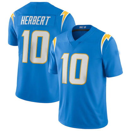 LA.Chargers #10 Justin Herbert Powder Blue Vapor Limited Jersey Stitched American Football Jerseys