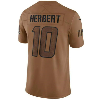 LA.Chargers #10 Justin Herbert Brown Salute To Service Limited Football Jerseys
