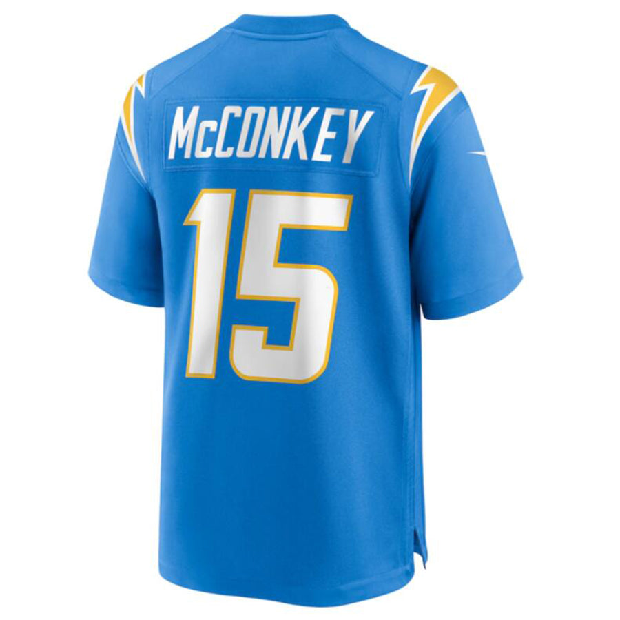 LA.Chargers #15 Ladd McConkey Player Game Football Jerseys - Powder Blue