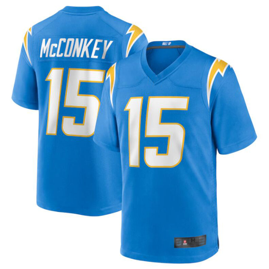 LA.Chargers #15 Ladd McConkey Player Game Football Jerseys - Powder Blue