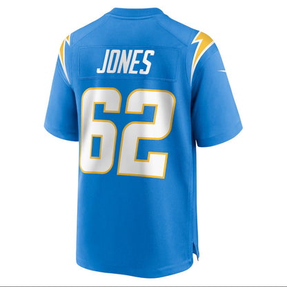 LA.Chargers #62 Nash Jones Powder Blue Team Game Stitched American Football Jerseys
