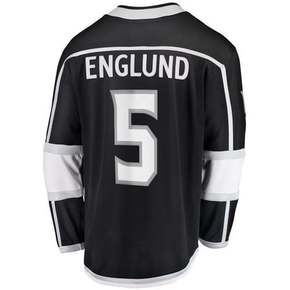 LA.Kings #5 Andreas Englund Fanatics Home Premier Breakaway Player Jersey - Black Stitched American Hockey Jerseys