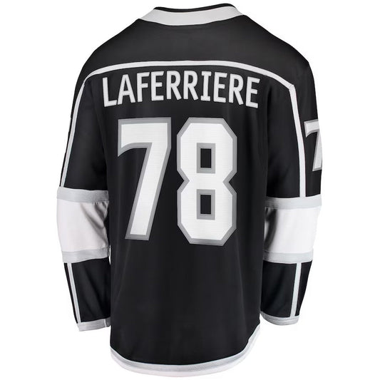 LA.Kings #78 Alex Laferriere Fanatics Home Premier Breakaway Player Jersey - Black Stitched American Hockey Jerseys