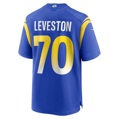 LA.Rams #70 KT Leveston Royal Team Game Stitched American Football Jerseys