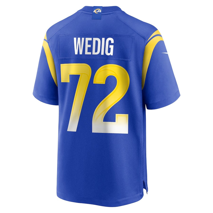 LA.Rams #72 Trey Wedig Royal Team Game Stitched American Football Jerseys