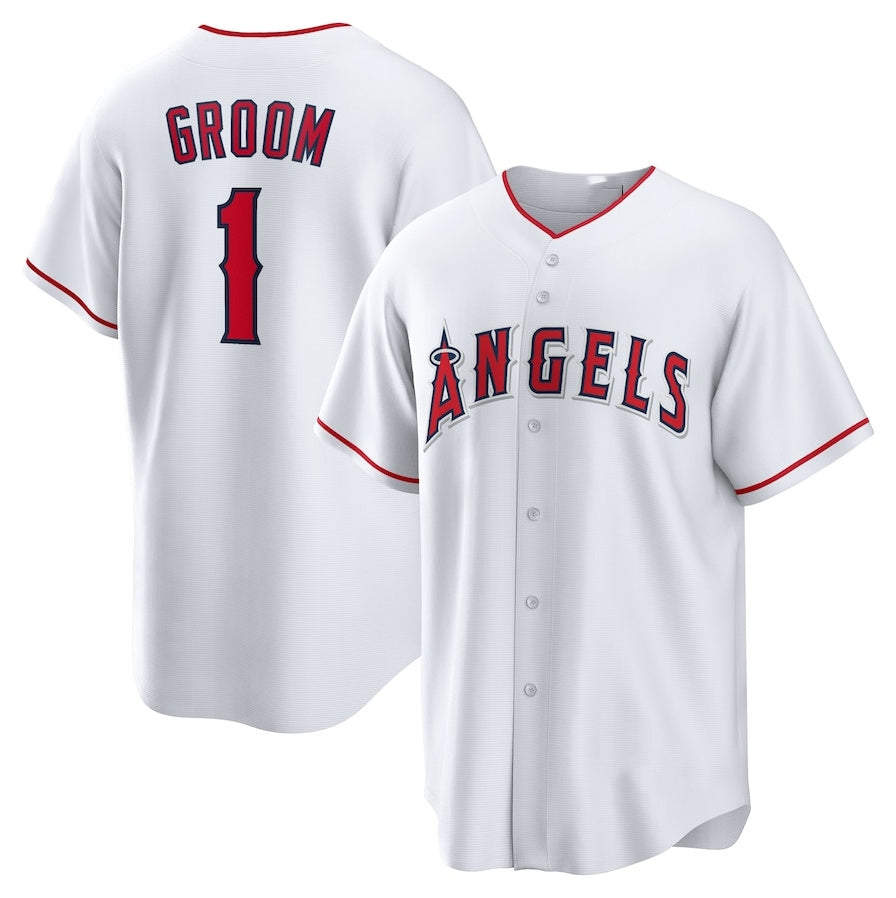 Los Angeles Angels #1 Groom Home Replica Jersey - White Stitched Baseball Jersey