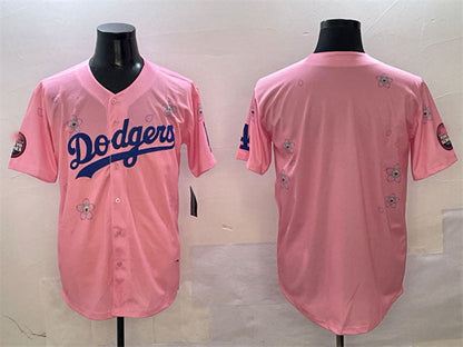 Los Angeles Dodgers Blank Pink 2025 Tokyo Series Limited Stitched Baseball Jersey