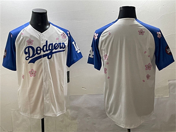 Los Angeles Dodgers Blank White Royal 2025 Tokyo Series Limited Stitched Baseball Jersey