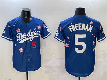 Los Angeles Dodgers #5 Freddie Freeman Royal 2025 Tokyo Series Limited Stitched Baseball Jersey