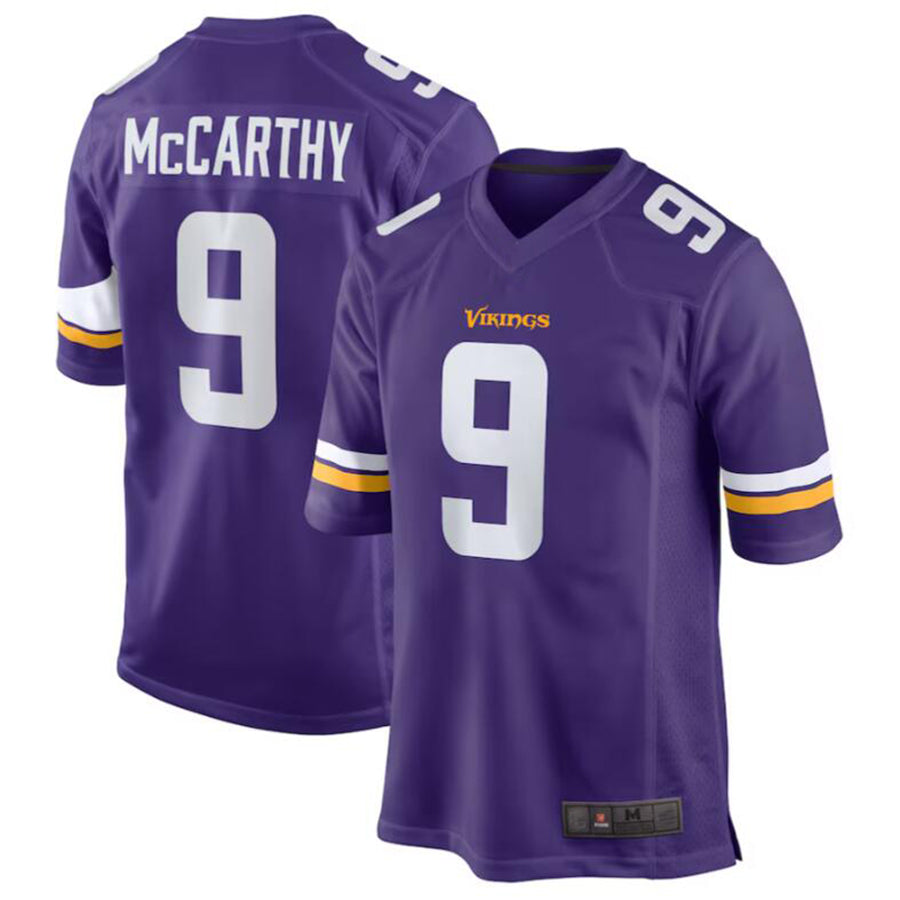 M.Vikings #9 J.J. McCarthy Player Purple Game Football Jerseys