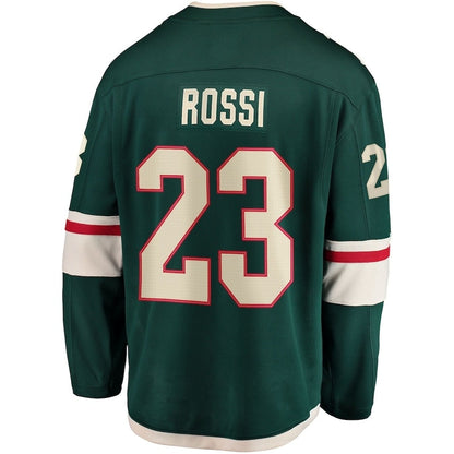 M.Wild #23 Marco Rossi Fanatics Home Breakaway Player Jersey - Green Stitched American Hockey Jerseys