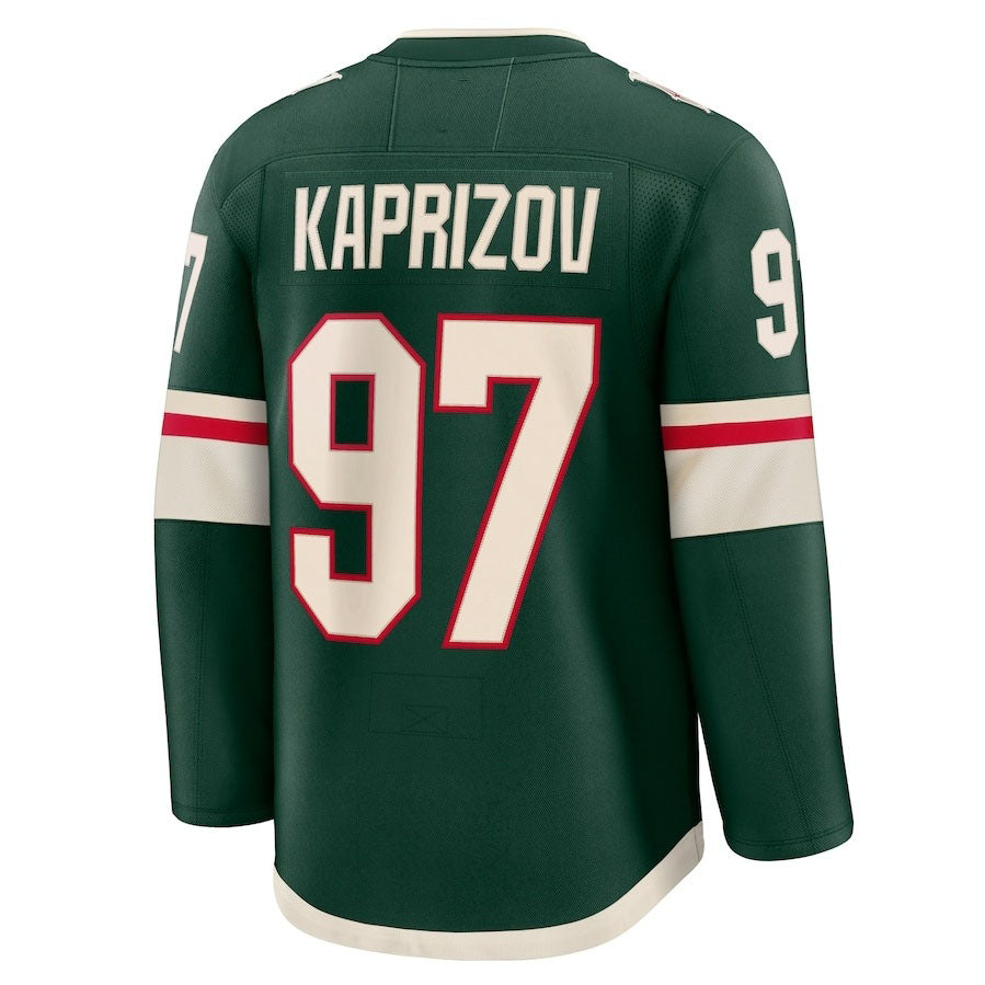 M.Wild #97 Kirill Kaprizov Fanatics Home Premium Jersey - Green Stitched American Hockey Jerseys