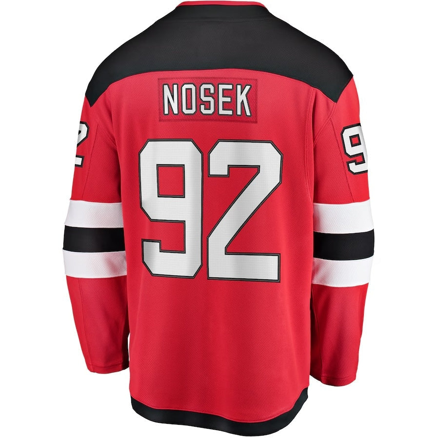 NJ.Devils #92 Tomas Nosek Fanatics Home Breakaway Jersey - Red Stitched American Hockey Jerseys