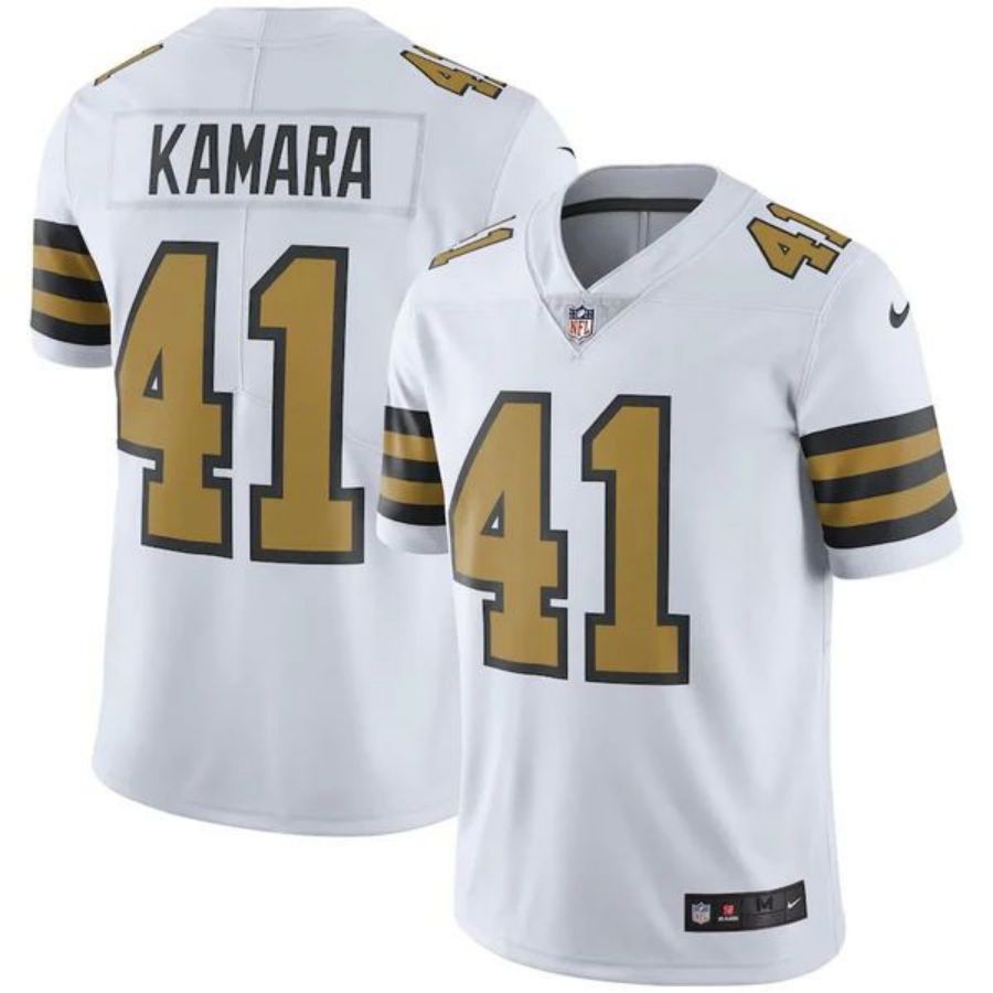 NO.Saints #41 Alvin Kamara White Vapor F.U.S.E. Limited Jersey Stitched American Football Jerseys