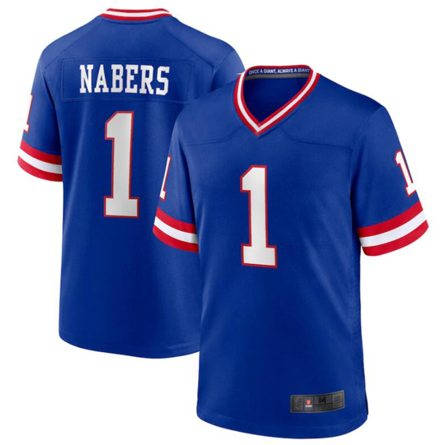 NY.Giants #1 Malik Nabers Century Royal Vapor F.U.S.E. Limited Jersey Stitched American Football Jerseys