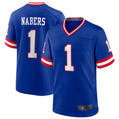 NY.Giants #1 Malik Nabers Century Royal Vapor F.U.S.E. Limited Jersey Stitched American Football Jerseys