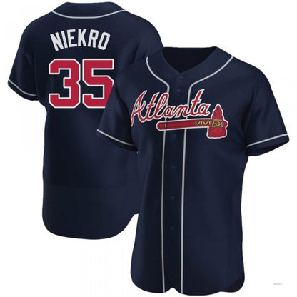 Atlanta Braves #35 Phil Niekro Navy Alternate Jersey Stitches Baseball Jerseys