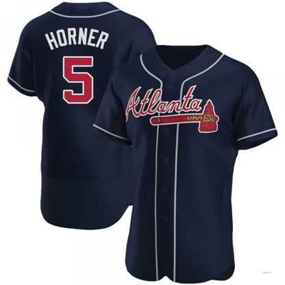 Atlanta Braves #5 Bob Horner Navy Alternate Jersey Stitches Baseball Jerseys