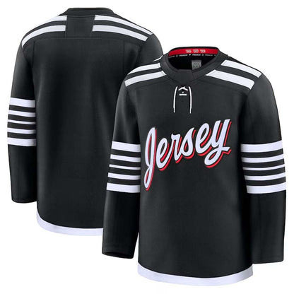 NJ.Devils Fanatics Alternate Premium Jersey - Black Stitched American Hockey Jerseys