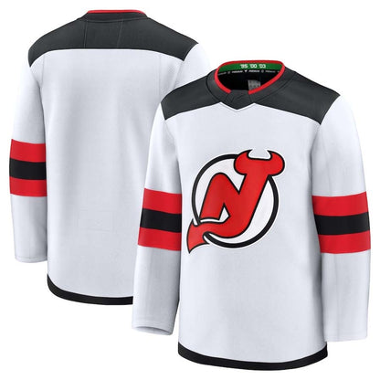 NJ.Devils Fanatics Away Premium Jersey - White Stitched American Hockey Jerseys
