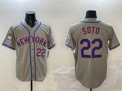 New York Mets #22 Juan Soto Grey 2025 Spring Training Alternate Limited Stitched Baseball Jersey