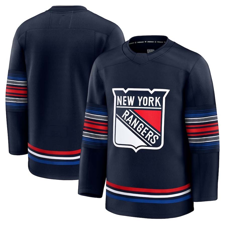 NY.Rangers Fanatics Alternate Premium Jersey - Navy Stitched American Hockey Jerseys