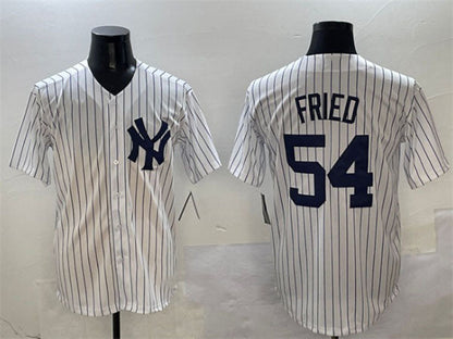 New York Yankees #54 Max Fried White Cool Base Stitched Baseball Jersey