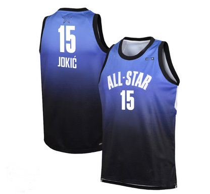 #15 Nikola Jokic All-Star Game Swingman Jersey - Blue Stitched American Basketball Jersey