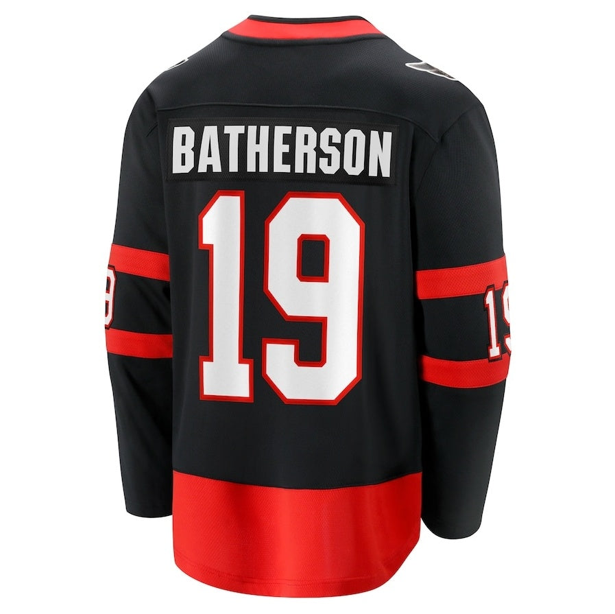 O.Senators #19 Drake Batherson Fanatics Home Breakaway Jersey - Black Stitched American Hockey Jerseys