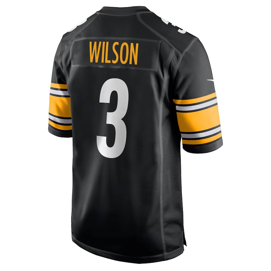 P.Steelers #3 Russell Wilson Game Jersey ¨C Black Stitched American Football Jerseys