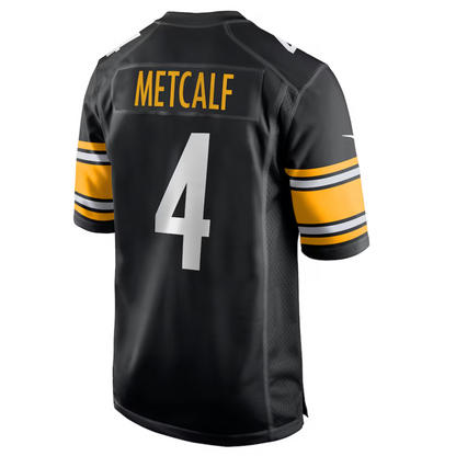 P.Steelers #4 DK Metcalf Player Black Game Football Jerseys