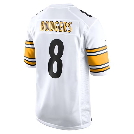 P.Steelers #8 Aaron Rodgers White Game Stitched American Football Jerseys
