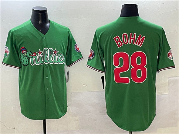 Philadelphia Phillies #28 Alec Bohm Green Phanatic Limited Stitched Baseball Jerseys