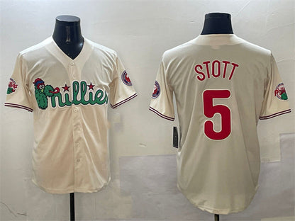 Philadelphia Phillies #5 Bryson Stott Cream Phanatic Limited Stitched Baseball Jersey