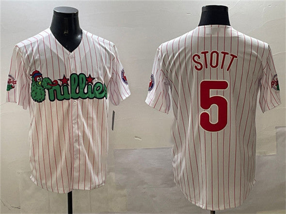 Philadelphia Phillies #5 Bryson Stott White Phanatic Cool Base Stitched Baseball Jersey