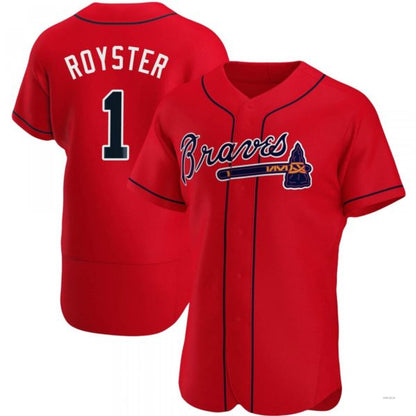 Atlanta Braves #1 Jerry Royster Red Alternate Jersey Stitches Baseball Jerseys