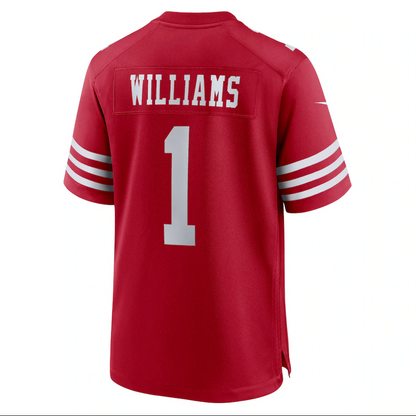 SF.49ers #1 Mykel Williams Scarlet 2025 Draft First Round Pick Game Stitched American Football Jerseys