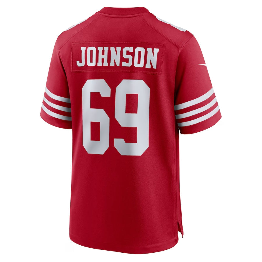 SF.49ers #69 Zack Johnson Scarlet Team Game Stitched American Football Jerseys