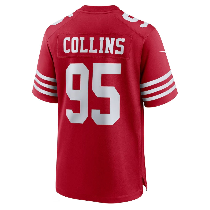 SF.49ers #95 Alfred Collins Scarlet Team Game Stitched American Football Jerseys