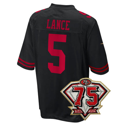 Men's Kids Women's SF.49ers #5 Trey Lance Football Jersey Red White Black
