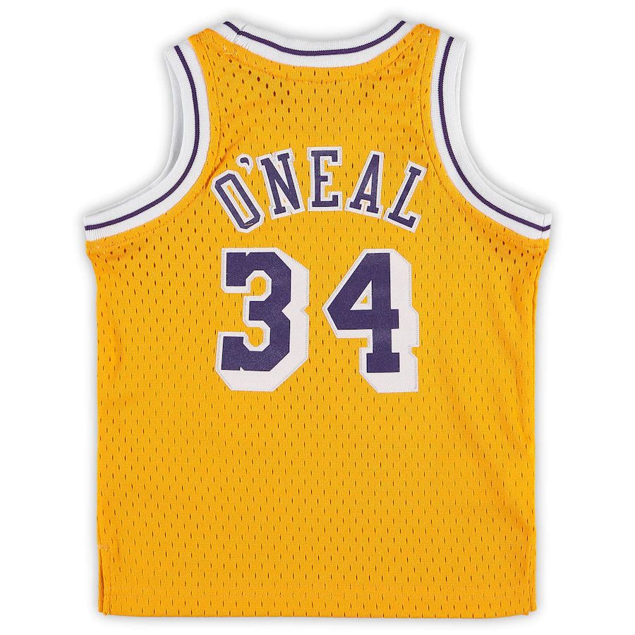 LA.Lakers #34 Shaquille O'Neal Mitchell & Ness Infant Retired Player Jersey Gold Stitched American Basketball Jersey