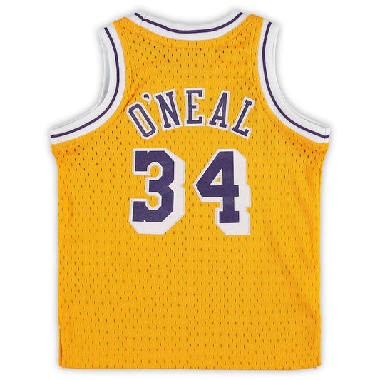 LA.Lakers #34 Shaquille O'Neal Mitchell & Ness Infant Retired Player Jersey Gold Stitched American Basketball Jersey