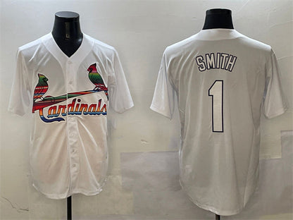 St. Louis Cardinals #1 Ozzie Smith White Cool Base Stitched Baseball Jersey