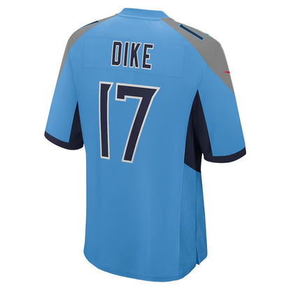 T.Titans #17 Chimere Dike Light Blue Team Game Stitched American Football Jersey