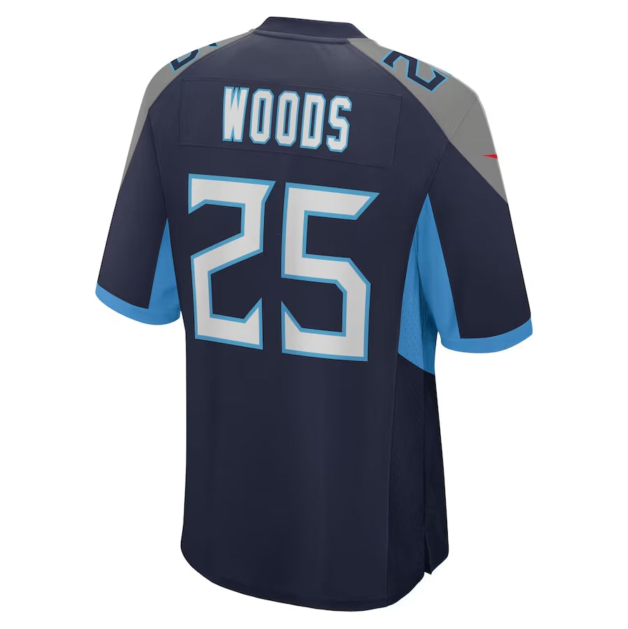 T.Titans #25 Xavier Woods Navy Team Game Stitched American Football Jersey