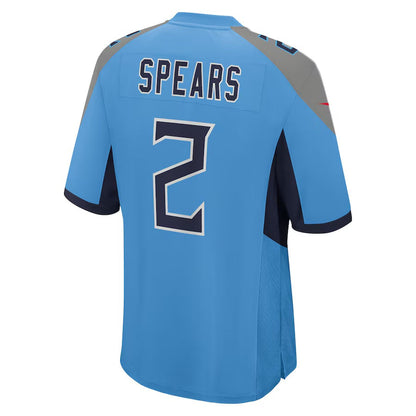 T.Titans #2 Tyjae Spears Light Blue Team Game Stitched American Football Jersey