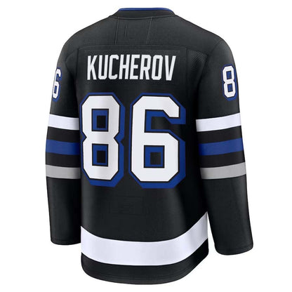 TB.Lightning #86 Nikita Kucherov Fanatics Alternate Premium Jersey - Black Stitched American Hockey Jerseys