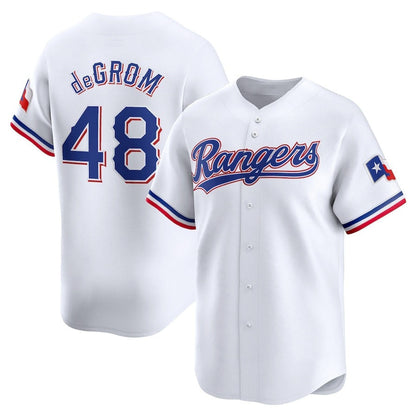 Texas Rangers #48 Jacob deGrom Home Limited Player Jersey - White Stitched Baseball Jersey
