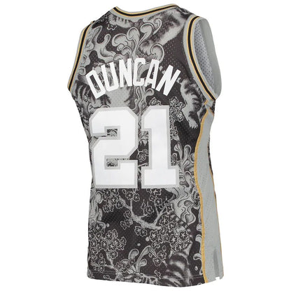S.Antonio Spurs #21 Tim Duncan Mitchell & Ness Hardwood Classics 1998-99 Lunar New Year Swingman Jersey Black Stitched American Basketball Jersey